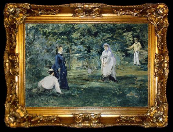 framed  Edouard Manet A Game of Croquet, ta009-2